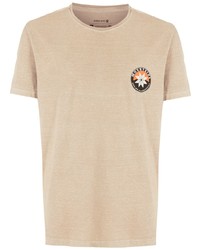 T-shirt à col rond brodé beige OSKLEN