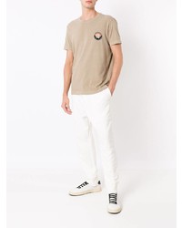 T-shirt à col rond brodé beige OSKLEN