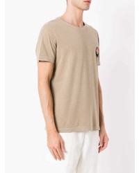 T-shirt à col rond brodé beige OSKLEN