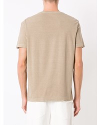 T-shirt à col rond brodé beige OSKLEN