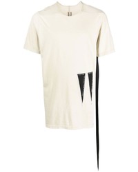 T-shirt à col rond brodé beige Rick Owens DRKSHDW