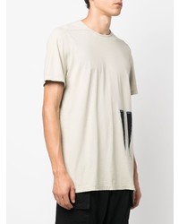 T-shirt à col rond brodé beige Rick Owens DRKSHDW