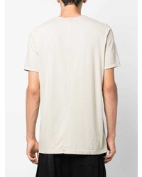 T-shirt à col rond brodé beige Rick Owens DRKSHDW