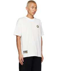 T-shirt à col rond brodé beige AAPE BY A BATHING APE