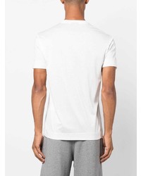 T-shirt à col rond brodé blanc et noir Emporio Armani