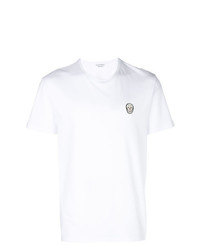 T-shirt à col rond brodé blanc Alexander McQueen