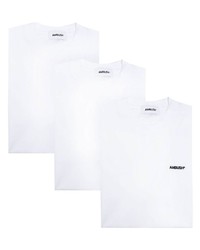T-shirt à col rond brodé blanc Ambush