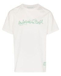 T-shirt à col rond brodé blanc Andersson Bell