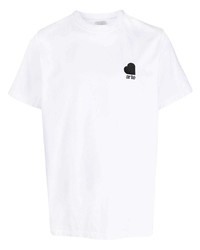T-shirt à col rond brodé blanc ARTE