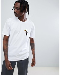 T-shirt à col rond brodé blanc ASOS DESIGN
