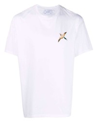 T-shirt à col rond brodé blanc Axel Arigato