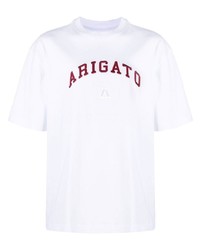 T-shirt à col rond brodé blanc Axel Arigato