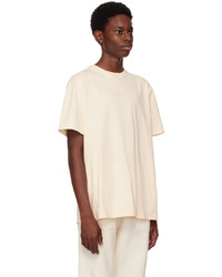 T-shirt à col rond brodé blanc MAISON KITSUNÉ