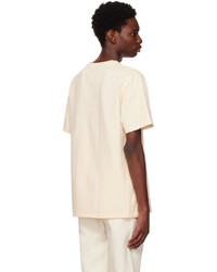 T-shirt à col rond brodé blanc MAISON KITSUNÉ