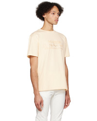 T-shirt à col rond brodé blanc MAISON KITSUNÉ