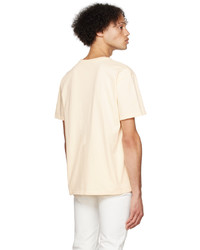 T-shirt à col rond brodé blanc MAISON KITSUNÉ