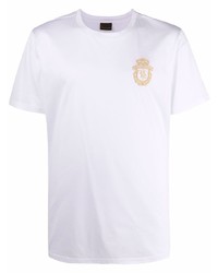 T-shirt à col rond brodé blanc Billionaire