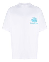 T-shirt à col rond brodé blanc BLUE SKY INN