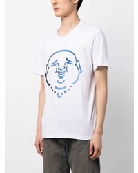 T-shirt à col rond brodé blanc True Religion
