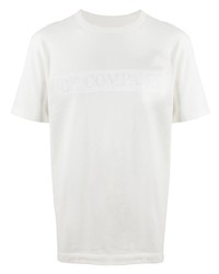 T-shirt à col rond brodé blanc C.P. Company
