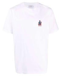 T-shirt à col rond brodé blanc Canali