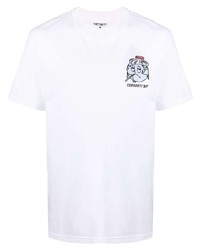 T-shirt à col rond brodé blanc Carhartt WIP