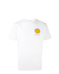 T-shirt à col rond brodé blanc Christopher Kane
