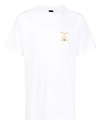 T-shirt à col rond brodé blanc Clot