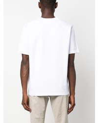 T-shirt à col rond brodé blanc MAISON KITSUNÉ
