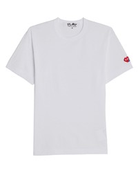 T-shirt à col rond brodé blanc Comme Des Garcons Play