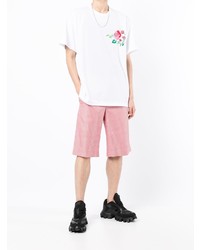 T-shirt à col rond brodé blanc Comme Des Garcons Homme Plus