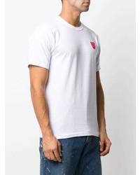 T-shirt à col rond brodé blanc Comme Des Garcons Play