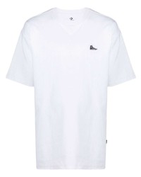 T-shirt à col rond brodé blanc Converse