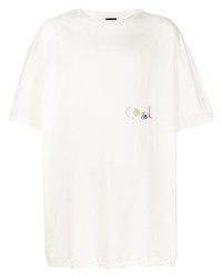 T-shirt à col rond brodé blanc COOL T.M