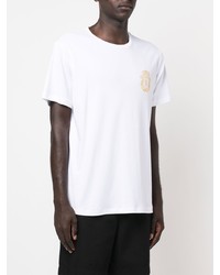 T-shirt à col rond brodé blanc Billionaire