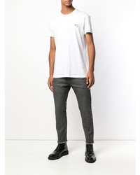 T-shirt à col rond brodé blanc Low Brand