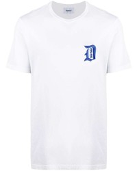 T-shirt à col rond brodé blanc Dondup