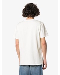 T-shirt à col rond brodé blanc MAISON KITSUNÉ