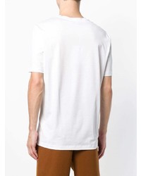 T-shirt à col rond brodé blanc Salvatore Ferragamo