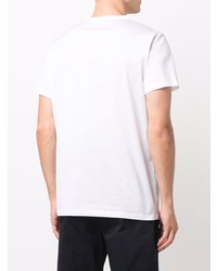 T-shirt à col rond brodé blanc Moncler