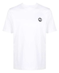 T-shirt à col rond brodé blanc Dunhill