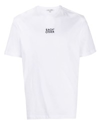 T-shirt à col rond brodé blanc Each X Other