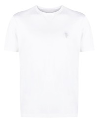 T-shirt à col rond brodé blanc Eleventy