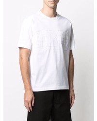 T-shirt à col rond brodé blanc Junya Watanabe MAN