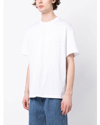 T-shirt à col rond brodé blanc Wooyoungmi