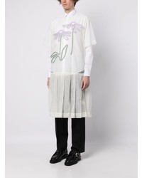 T-shirt à col rond brodé blanc Simone Rocha