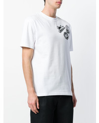 T-shirt à col rond brodé blanc McQ Alexander McQueen