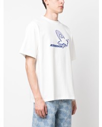 T-shirt à col rond brodé blanc Ader Error