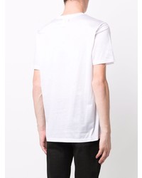 T-shirt à col rond brodé blanc Billionaire