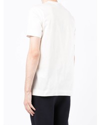 T-shirt à col rond brodé blanc Emporio Armani